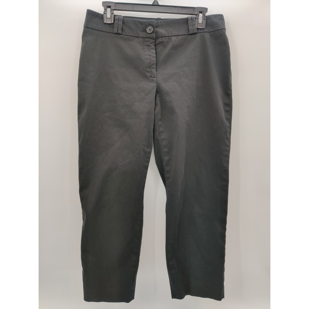 LOFT Womens Black Tapered Ankle‎ Dress Pants Mid-Rise Trousers Size 10/12